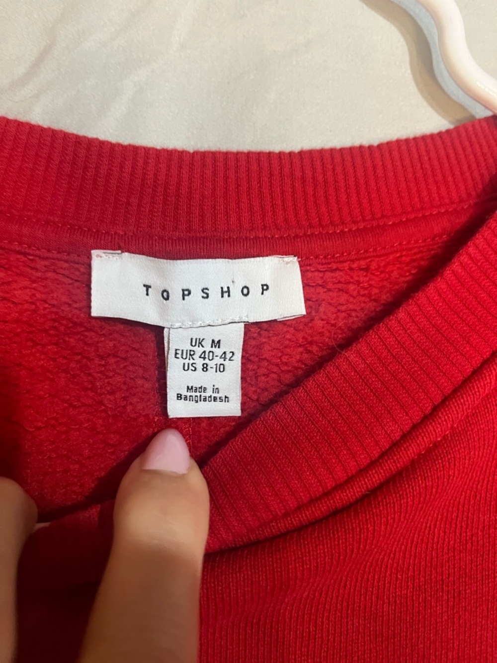 Topshop Women's Red Oversized Crewneck Sweater - Classic Comfort Medium - Picture 3 of 3